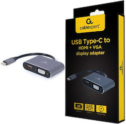 Cablexpert A-USB3C-HDMIVGA-01 USB-C Мъжки към HDMI / VGA Женски
