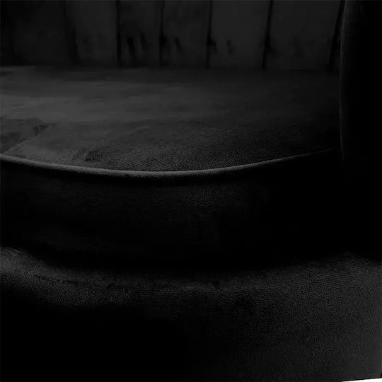 Daimon Cu două locuri Canapea Catifea Negru 134x70x77cm.