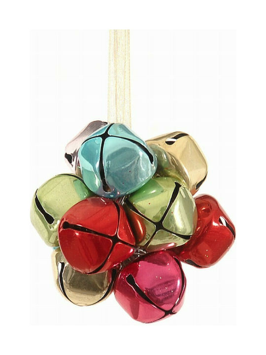 Hanging Bell Ornament Metallic Multicolour 7x7cm