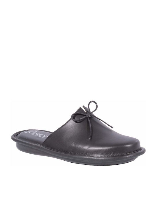 Anatomical Leather Women's Slippers Black