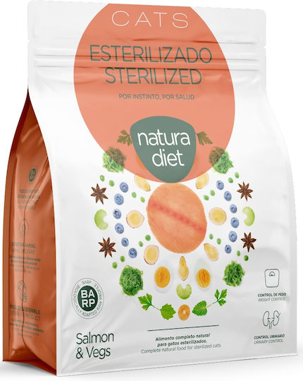 Dingonatura Natura Diet Sterilized Trockenfutter für sterilisierte Katzen mit Lachs / Gemüse 1.5kg