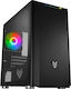 FSP/Fortron CST310 Gaming Mikro-Turm Computergehäuse mit Seitenfenster Schwarz