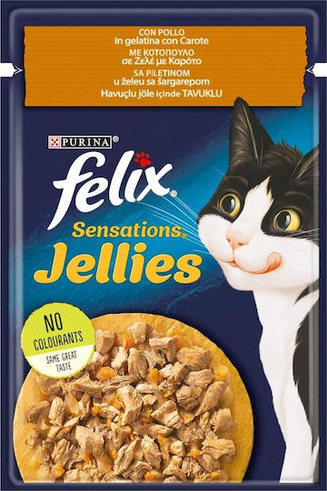 Felix Υγρή Τροφή για Ενήλικες Γάτες σε Φακελάκι με Κοτόπουλο 85gr