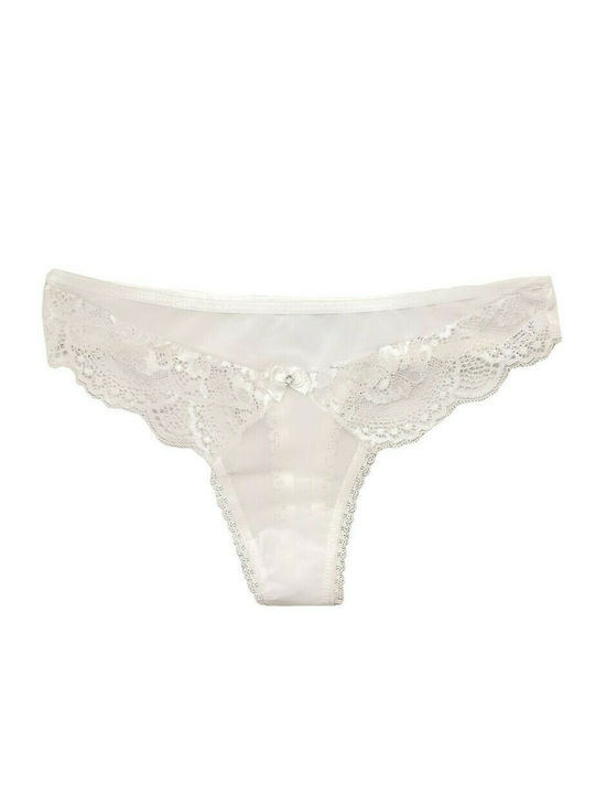 CottonHill Women's String with Lace White