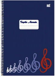 Next Spiral Notebooks Music A4 40 Sheets Blue 10pcs