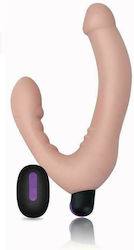 Lovetoy iJoy Fără bretele Strap On cu Dildo 20cm cu vibrație în Culoare Flesh