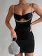 Serafina Sommer Mini Abend Damenkleid Schwarz