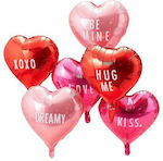 Set of 6 Foil Heart Balloons with Stickers - Valentine's - Gingerray