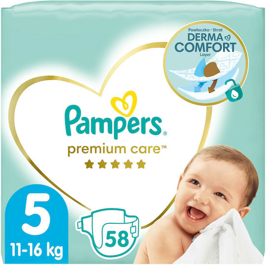 Pampers Tape Diapers Premium Care No. 5 for 11-16kg 58pcs