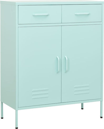 vidaXL Metal Office Cabinet Mint 80x35x101.5cm