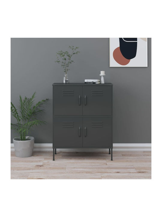 Cabinet de Birou Metalic în Culoare Gri, 80x35x...