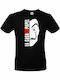 Half Face T-shirt La Casa de Papel Schwarz Baumwolle