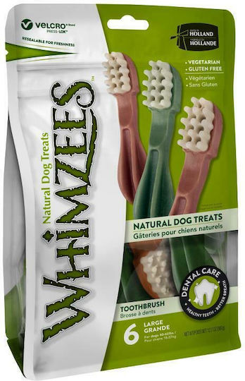 Whimzees Dog Chew Toothbrush Λιχουδιά για Σκύλους κατά της Πέτρας & Πλάκας 360gr 6τμχ
