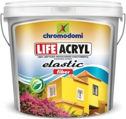 Χρωμοδομή Εlastic Fiber Life Acryl Ελαστομερές Ακρυλικό Στεγανωτικό Λευκό