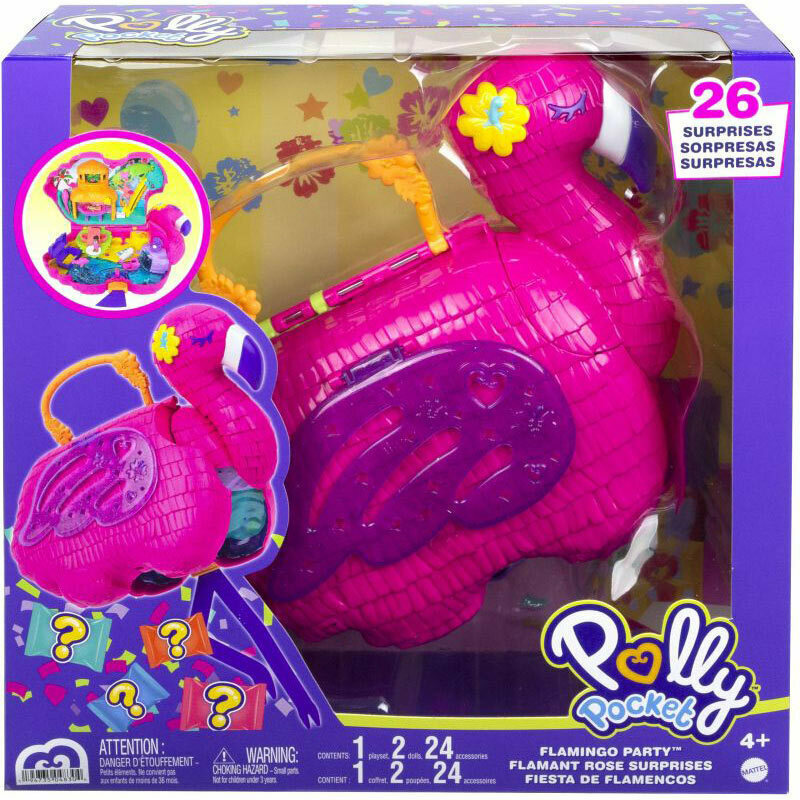 Mattel Playset Polly Pocket Llama Party 12,7 Cm Rose 6 pièces