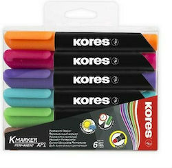 Kores XP1 Permanent Markers 3mm Multicolour 6pcs