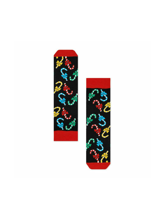 Unisex-Socke mit Design "Christmas Candy" Schwarz