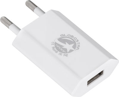 GloboStar Wall Adapter with USB-A port 5W in White Colour (79700)