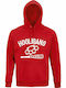 Hoodie Unisex, Organic " HOOLIGANS ", Red