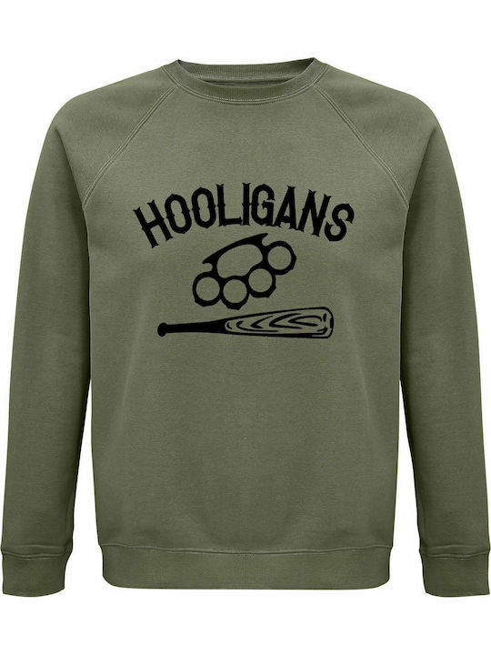 Sweatshirt Unisex, Organic " HOOLIGANS ", Khaki