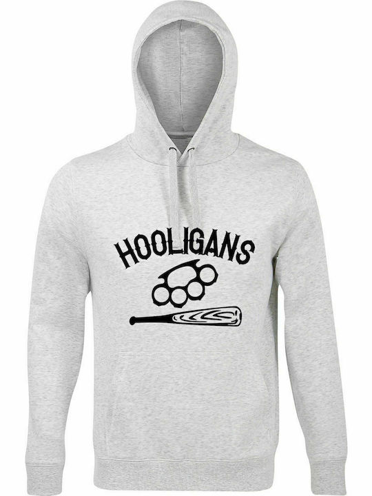 Hoodie Unisex, Organic " HOOLIGANS ", Ash