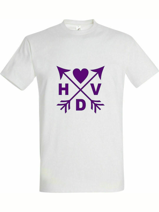 T-shirt Unisex " HVD Logo, Happy Valentines Day ", White