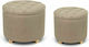 Stool For Living Room Upholstered with Fabric Beige 2pcs 50x50x48cm