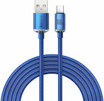 Baseus Crystal Shine Geflochten USB 2.0 Kabel USB-C männlich - USB-A 100W Blau 2m (CAJY000503)