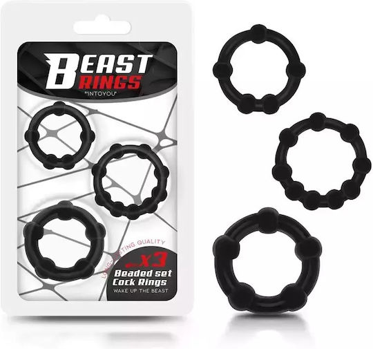 IntoYou Beast Rings Beaded Set Cockrings Black 3pcs