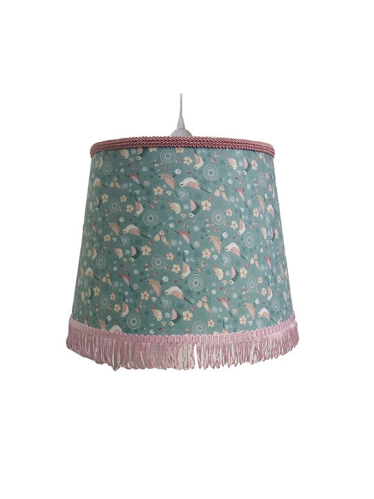 Oxygen Kids Fabric Single Ceiling Light E27 Birds Pink