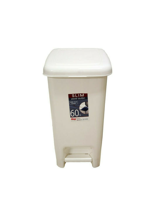 Homeplus Abfalleimer Abfall Kunststoff mit Pedal Weiß 60Es