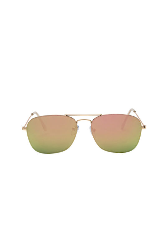 Lucca Sunglasses with Mirror Pink Metal Frame 01-9071-4