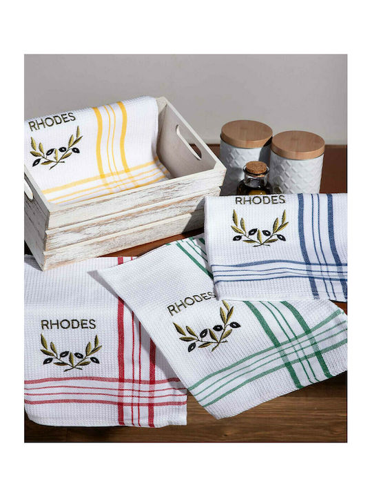 Silk Fashion Rhodes Tea Towel made of 100% Cotton 45x65cm 12pcs