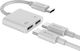 Devia EC609 Μετατροπέας USB-C male σε USB-C 2x female Λευκό 1τμχ