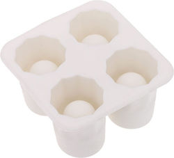 Plastic Ice Cube Tray Shots 4 Slots White MM004302824