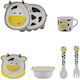 Feeding Set Αγελαδίτσα made of Bamboo Yellow 5pcs