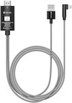 Storm Series Lightning Black Geflochten Kabel HDMI-Stecker - Blitzschlag männlich / USB-A-Stecker 2m Schwarz