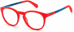 Polaroid Children's Plastic Eyeglass Frame Red PLD D823 4E3