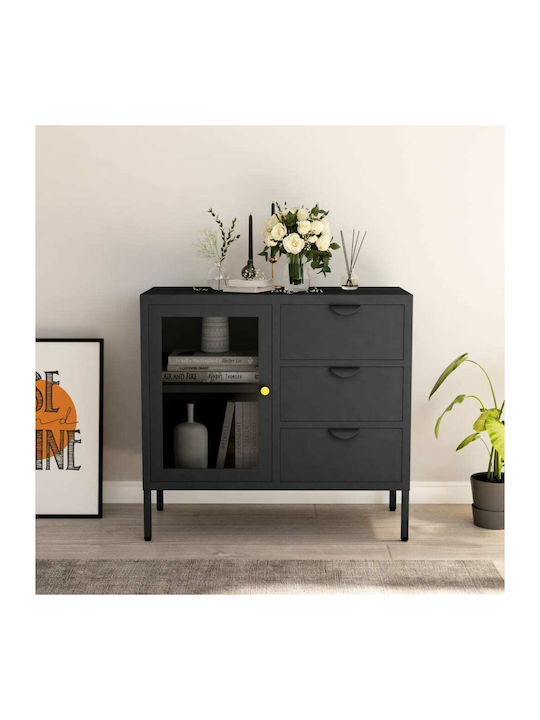Sideboard made of Metal with Drawers Charcoal 75x35x70cm