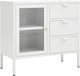 Sideboard made of Metal with Drawers White 75x35x70cm