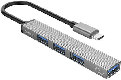 Orico USB 3.0 4 Port Hub with USB-C Connection Gray