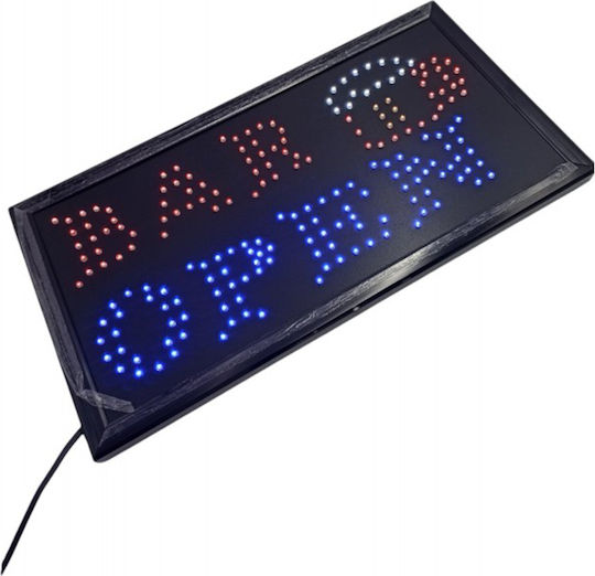 Κυλιόμενη Πινακίδα LED Μονής Όψης 50x26cm Κόκκινο / Μπλε