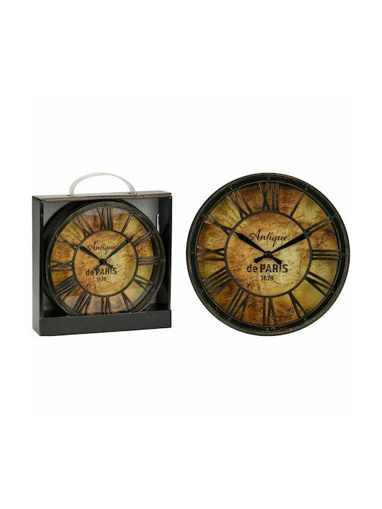 JK Home Decoration 3D Αντικέ Ρολόι Τοίχου Πλαστικό Μαύρο Ø21cm