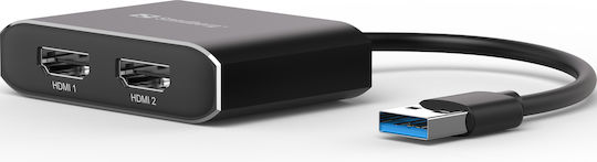 Sandberg USB-A Male to HDMI 2x Female Converter 1 Piece 134-35