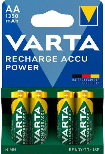 Varta Rechargeable Accu Επαναφορτιζόμενες Μπαταρίες AA Ni-MH 1350mAh 1.2V 4τμχ