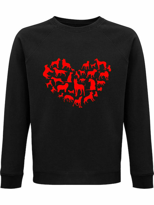 Sweatshirt Unisex, Organic " Dog Lover, Animal Lover ", Black