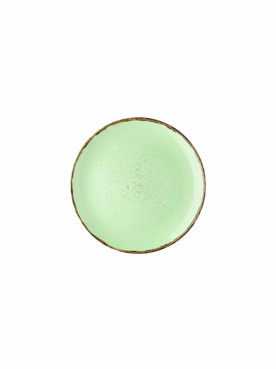 Lukanda Plate Shallow made of Porcelain Green with Diameter 25cm 6pcs