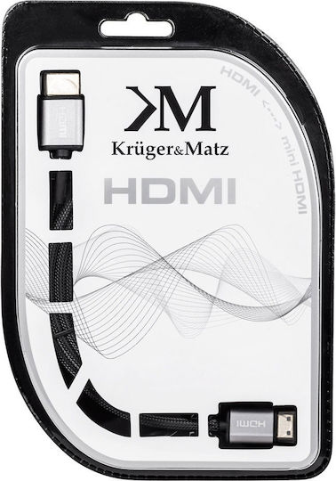 Kruger & Matz Cable HDMI male - mini HDMI male 1.8m Μαύρο