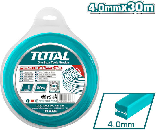 Total Square Brush Cutter Trimmer Line 4mm 30m TSL4030