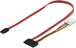 Goobay 15-Pin Sata - 4-Pin Molex / 6-Pin Sata Kabel 0.5m Rot (68175)